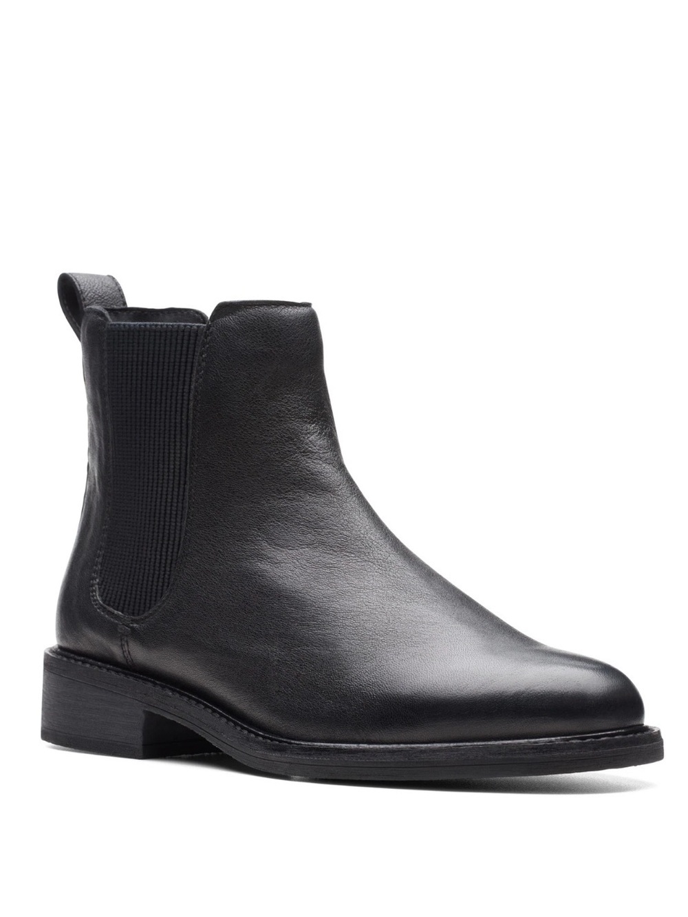 Clarks Arlo Black Leather Chelsea Booties Shoes Sz 9.5